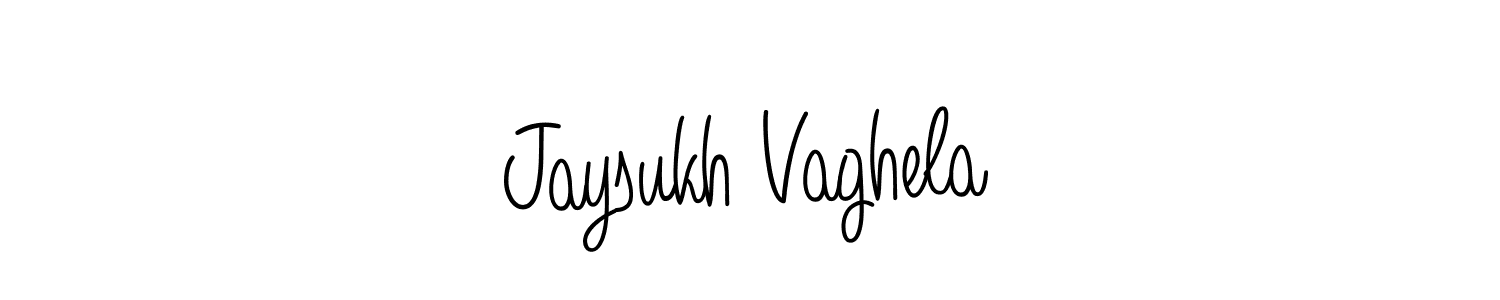 Design your own signature with our free online signature maker. With this signature software, you can create a handwritten (Angelique-Rose-font-FFP) signature for name Jaysukh Vaghela. Jaysukh Vaghela signature style 5 images and pictures png