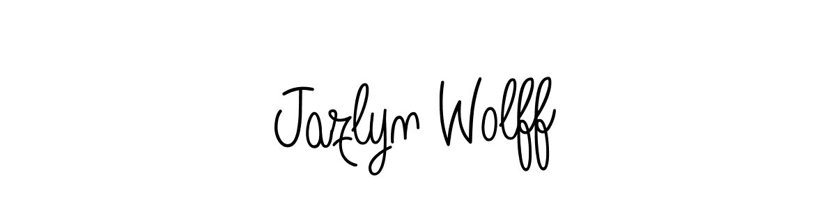 How to make Jazlyn Wolff name signature. Use Angelique-Rose-font-FFP style for creating short signs online. This is the latest handwritten sign. Jazlyn Wolff signature style 5 images and pictures png