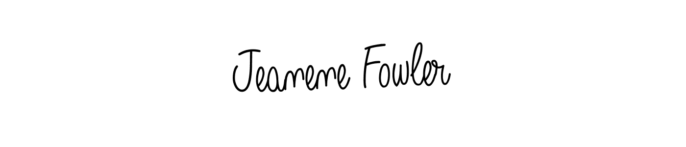 Use a signature maker to create a handwritten signature online. With this signature software, you can design (Angelique-Rose-font-FFP) your own signature for name Jeanene Fowler. Jeanene Fowler signature style 5 images and pictures png