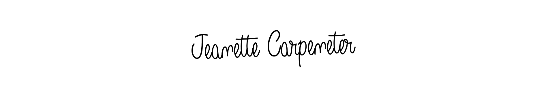 Make a beautiful signature design for name Jeanette Carpeneter. With this signature (Angelique-Rose-font-FFP) style, you can create a handwritten signature for free. Jeanette Carpeneter signature style 5 images and pictures png