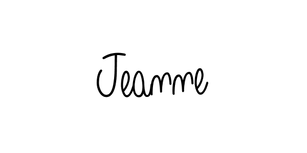 Make a beautiful signature design for name Jeanne. With this signature (Angelique-Rose-font-FFP) style, you can create a handwritten signature for free. Jeanne signature style 5 images and pictures png