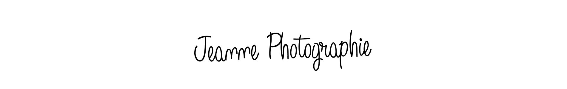 You should practise on your own different ways (Angelique-Rose-font-FFP) to write your name (Jeanne Photographie) in signature. don't let someone else do it for you. Jeanne Photographie signature style 5 images and pictures png