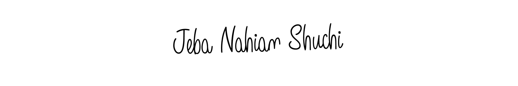 How to make Jeba Nahian Shuchi name signature. Use Angelique-Rose-font-FFP style for creating short signs online. This is the latest handwritten sign. Jeba Nahian Shuchi signature style 5 images and pictures png