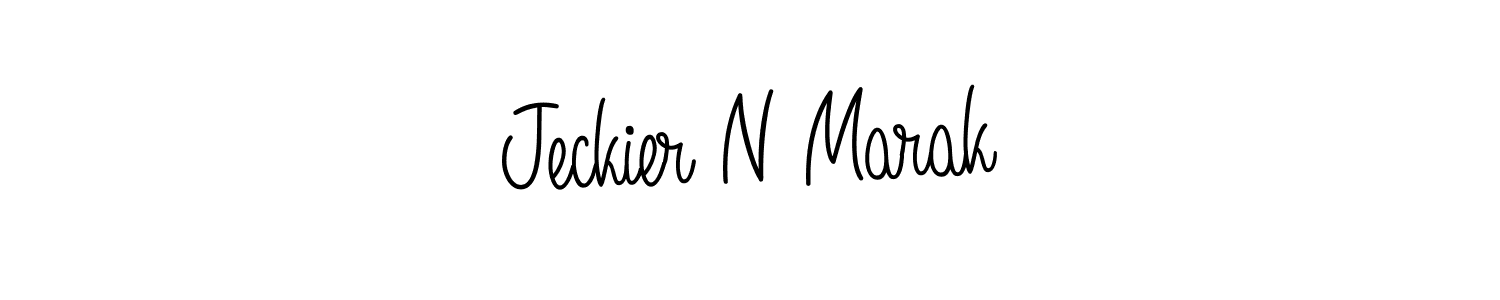 Create a beautiful signature design for name Jeckier N Marak. With this signature (Angelique-Rose-font-FFP) fonts, you can make a handwritten signature for free. Jeckier N Marak signature style 5 images and pictures png