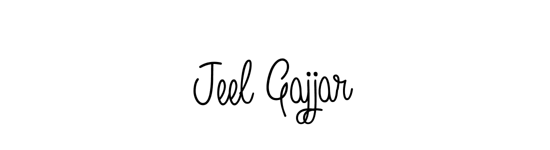 You should practise on your own different ways (Angelique-Rose-font-FFP) to write your name (Jeel Gajjar) in signature. don't let someone else do it for you. Jeel Gajjar signature style 5 images and pictures png