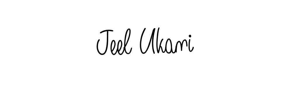 Use a signature maker to create a handwritten signature online. With this signature software, you can design (Angelique-Rose-font-FFP) your own signature for name Jeel Ukani. Jeel Ukani signature style 5 images and pictures png