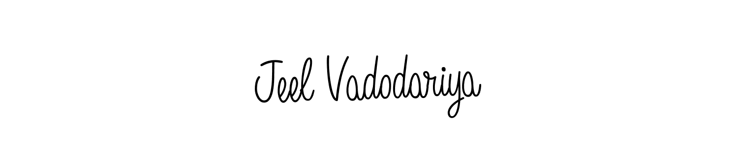 if you are searching for the best signature style for your name Jeel Vadodariya. so please give up your signature search. here we have designed multiple signature styles  using Angelique-Rose-font-FFP. Jeel Vadodariya signature style 5 images and pictures png