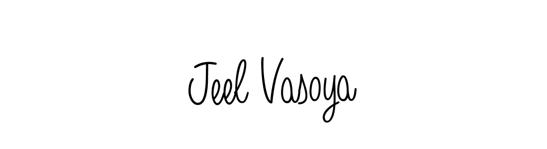Make a beautiful signature design for name Jeel Vasoya. With this signature (Angelique-Rose-font-FFP) style, you can create a handwritten signature for free. Jeel Vasoya signature style 5 images and pictures png