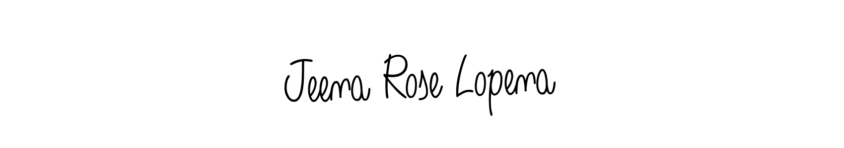 How to make Jeena Rose Lopena name signature. Use Angelique-Rose-font-FFP style for creating short signs online. This is the latest handwritten sign. Jeena Rose Lopena signature style 5 images and pictures png