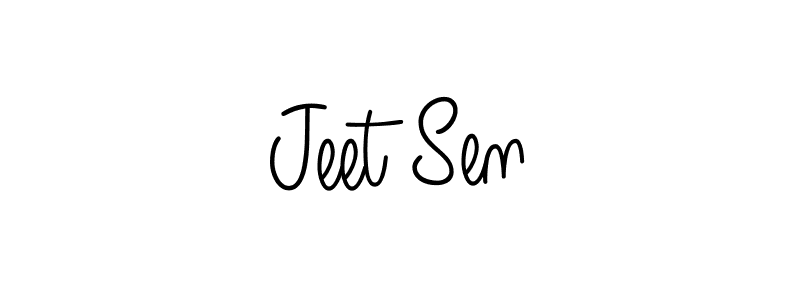 Make a beautiful signature design for name Jeet Sen. With this signature (Angelique-Rose-font-FFP) style, you can create a handwritten signature for free. Jeet Sen signature style 5 images and pictures png