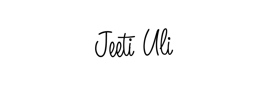 if you are searching for the best signature style for your name Jeeti Uli. so please give up your signature search. here we have designed multiple signature styles  using Angelique-Rose-font-FFP. Jeeti Uli signature style 5 images and pictures png