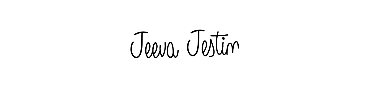 Use a signature maker to create a handwritten signature online. With this signature software, you can design (Angelique-Rose-font-FFP) your own signature for name Jeeva Jestin. Jeeva Jestin signature style 5 images and pictures png