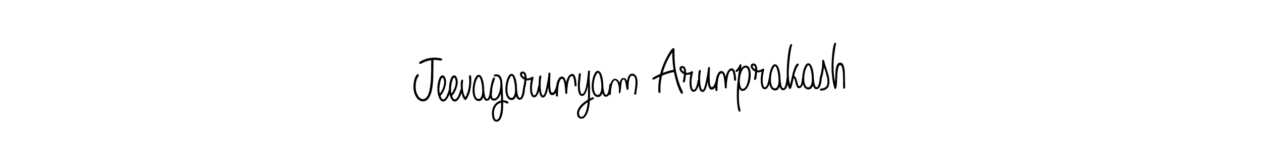 You should practise on your own different ways (Angelique-Rose-font-FFP) to write your name (Jeevagarunyam Arunprakash) in signature. don't let someone else do it for you. Jeevagarunyam Arunprakash signature style 5 images and pictures png