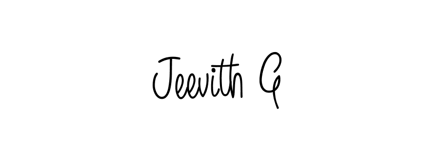 Use a signature maker to create a handwritten signature online. With this signature software, you can design (Angelique-Rose-font-FFP) your own signature for name Jeevith G. Jeevith G signature style 5 images and pictures png