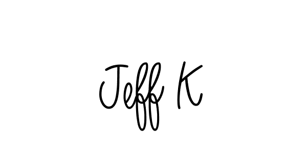 You should practise on your own different ways (Angelique-Rose-font-FFP) to write your name (Jeff K) in signature. don't let someone else do it for you. Jeff K signature style 5 images and pictures png