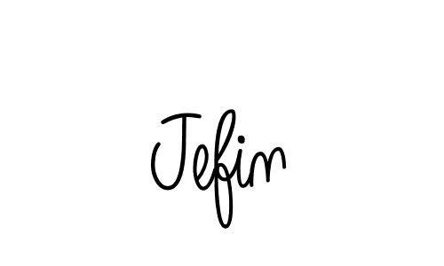 Design your own signature with our free online signature maker. With this signature software, you can create a handwritten (Angelique-Rose-font-FFP) signature for name Jefin. Jefin signature style 5 images and pictures png