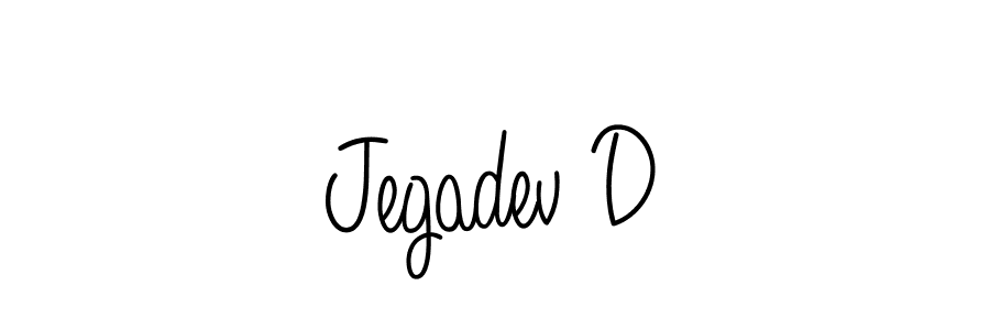 Design your own signature with our free online signature maker. With this signature software, you can create a handwritten (Angelique-Rose-font-FFP) signature for name Jegadev D. Jegadev D signature style 5 images and pictures png