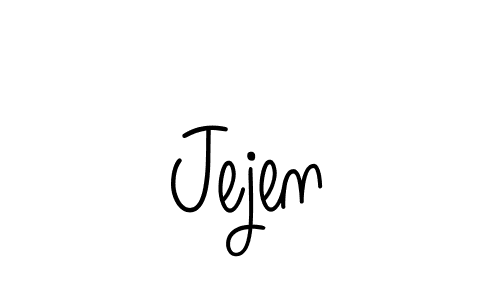 Use a signature maker to create a handwritten signature online. With this signature software, you can design (Angelique-Rose-font-FFP) your own signature for name Jejen. Jejen signature style 5 images and pictures png