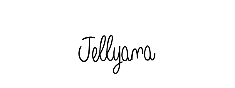 Make a beautiful signature design for name Jellyana. With this signature (Angelique-Rose-font-FFP) style, you can create a handwritten signature for free. Jellyana signature style 5 images and pictures png