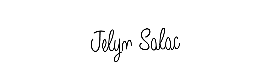 Use a signature maker to create a handwritten signature online. With this signature software, you can design (Angelique-Rose-font-FFP) your own signature for name Jelyn Salac. Jelyn Salac signature style 5 images and pictures png