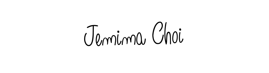 You should practise on your own different ways (Angelique-Rose-font-FFP) to write your name (Jemima Choi) in signature. don't let someone else do it for you. Jemima Choi signature style 5 images and pictures png