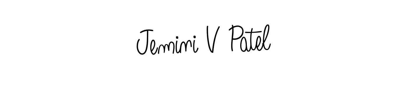 Best and Professional Signature Style for Jemini V Patel. Angelique-Rose-font-FFP Best Signature Style Collection. Jemini V Patel signature style 5 images and pictures png