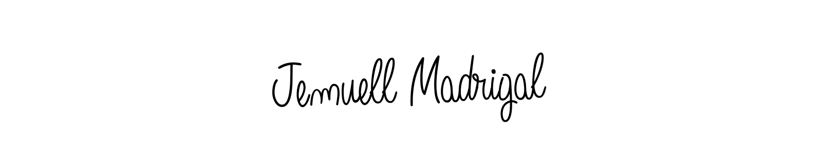 Use a signature maker to create a handwritten signature online. With this signature software, you can design (Angelique-Rose-font-FFP) your own signature for name Jemuell Madrigal. Jemuell Madrigal signature style 5 images and pictures png