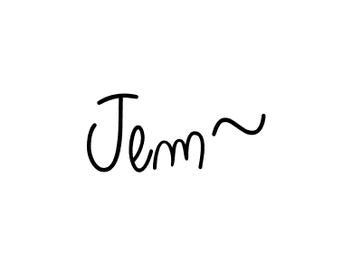 Use a signature maker to create a handwritten signature online. With this signature software, you can design (Angelique-Rose-font-FFP) your own signature for name Jem~. Jem~ signature style 5 images and pictures png