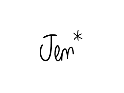 Jen* stylish signature style. Best Handwritten Sign (Angelique-Rose-font-FFP) for my name. Handwritten Signature Collection Ideas for my name Jen*. Jen* signature style 5 images and pictures png