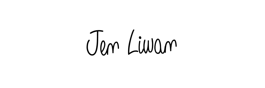 Make a beautiful signature design for name Jen Liwan. With this signature (Angelique-Rose-font-FFP) style, you can create a handwritten signature for free. Jen Liwan signature style 5 images and pictures png
