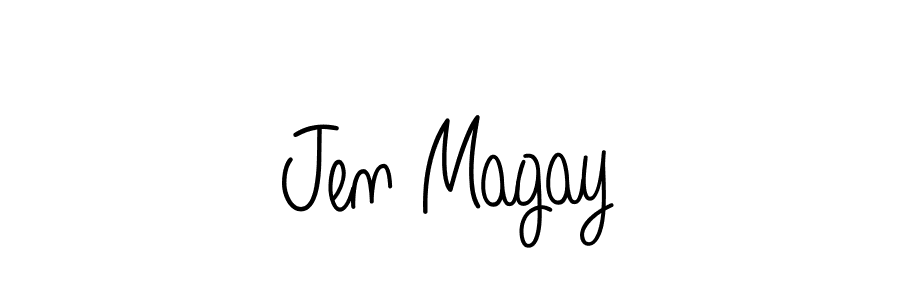 Jen Magay stylish signature style. Best Handwritten Sign (Angelique-Rose-font-FFP) for my name. Handwritten Signature Collection Ideas for my name Jen Magay. Jen Magay signature style 5 images and pictures png