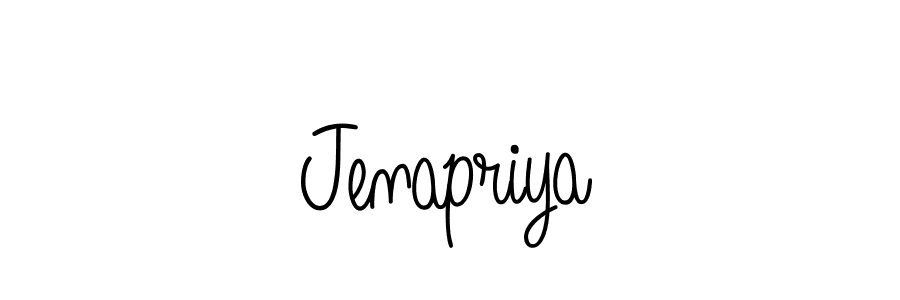 Use a signature maker to create a handwritten signature online. With this signature software, you can design (Angelique-Rose-font-FFP) your own signature for name Jenapriya. Jenapriya signature style 5 images and pictures png