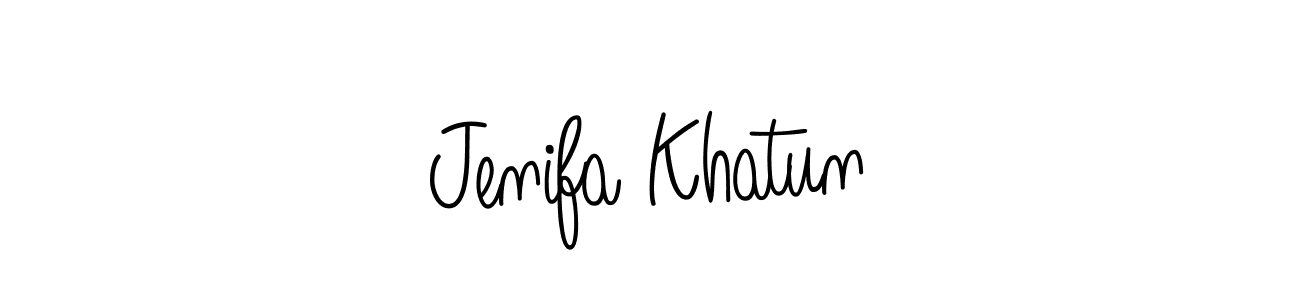 Create a beautiful signature design for name Jenifa Khatun. With this signature (Angelique-Rose-font-FFP) fonts, you can make a handwritten signature for free. Jenifa Khatun signature style 5 images and pictures png
