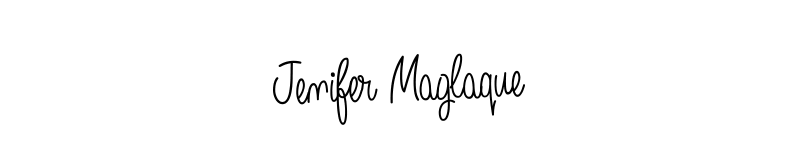 You should practise on your own different ways (Angelique-Rose-font-FFP) to write your name (Jenifer Maglaque) in signature. don't let someone else do it for you. Jenifer Maglaque signature style 5 images and pictures png