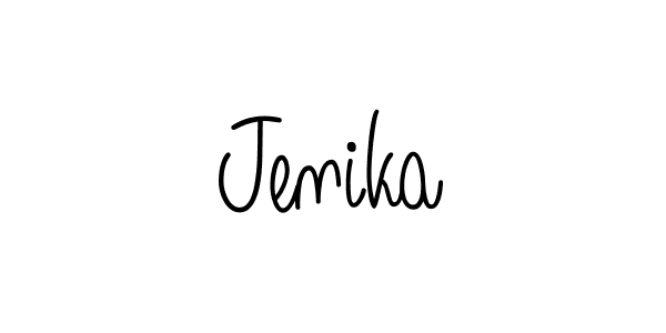 Jenika stylish signature style. Best Handwritten Sign (Angelique-Rose-font-FFP) for my name. Handwritten Signature Collection Ideas for my name Jenika. Jenika signature style 5 images and pictures png