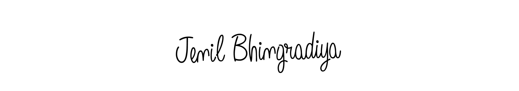 Make a beautiful signature design for name Jenil Bhingradiya. With this signature (Angelique-Rose-font-FFP) style, you can create a handwritten signature for free. Jenil Bhingradiya signature style 5 images and pictures png