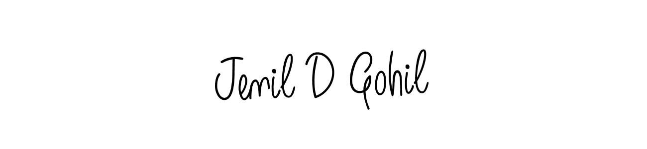 Jenil D Gohil stylish signature style. Best Handwritten Sign (Angelique-Rose-font-FFP) for my name. Handwritten Signature Collection Ideas for my name Jenil D Gohil. Jenil D Gohil signature style 5 images and pictures png