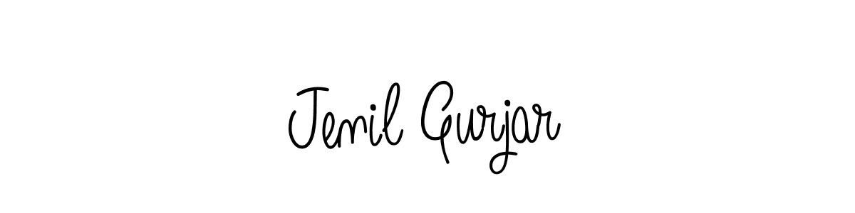 Create a beautiful signature design for name Jenil Gurjar. With this signature (Angelique-Rose-font-FFP) fonts, you can make a handwritten signature for free. Jenil Gurjar signature style 5 images and pictures png