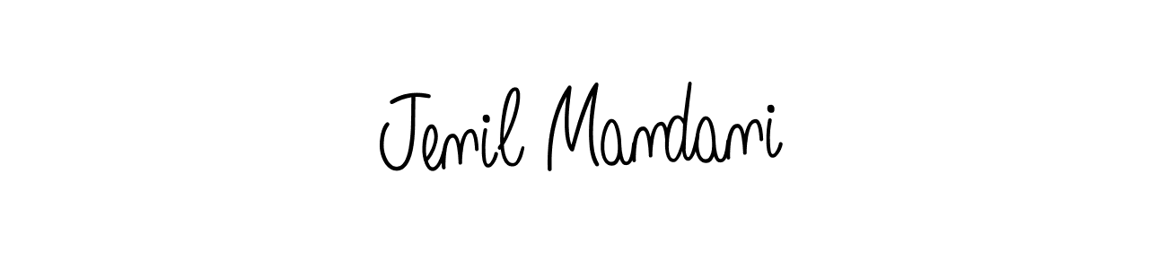Use a signature maker to create a handwritten signature online. With this signature software, you can design (Angelique-Rose-font-FFP) your own signature for name Jenil Mandani. Jenil Mandani signature style 5 images and pictures png