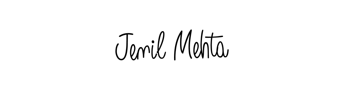 Use a signature maker to create a handwritten signature online. With this signature software, you can design (Angelique-Rose-font-FFP) your own signature for name Jenil Mehta. Jenil Mehta signature style 5 images and pictures png