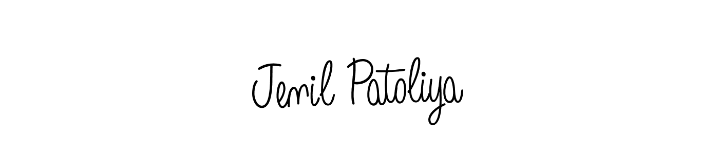 Angelique-Rose-font-FFP is a professional signature style that is perfect for those who want to add a touch of class to their signature. It is also a great choice for those who want to make their signature more unique. Get Jenil Patoliya name to fancy signature for free. Jenil Patoliya signature style 5 images and pictures png
