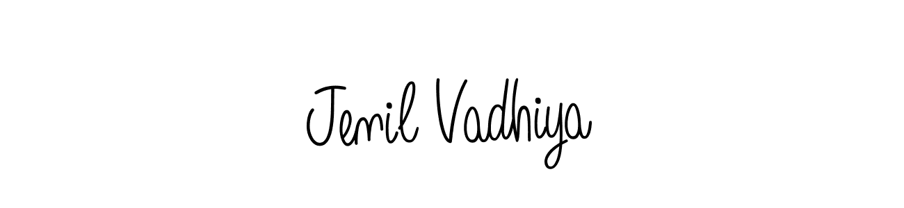 The best way (Angelique-Rose-font-FFP) to make a short signature is to pick only two or three words in your name. The name Jenil Vadhiya include a total of six letters. For converting this name. Jenil Vadhiya signature style 5 images and pictures png