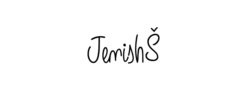 Make a beautiful signature design for name JenishŠ. With this signature (Angelique-Rose-font-FFP) style, you can create a handwritten signature for free. JenishŠ signature style 5 images and pictures png