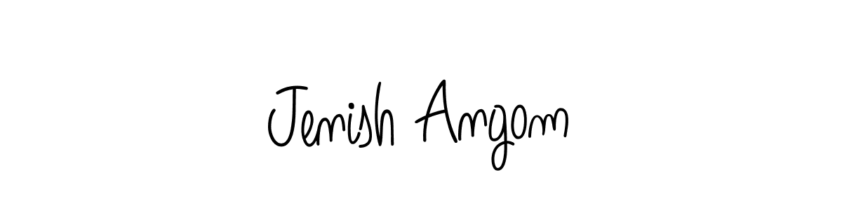 Jenish Angom stylish signature style. Best Handwritten Sign (Angelique-Rose-font-FFP) for my name. Handwritten Signature Collection Ideas for my name Jenish Angom. Jenish Angom signature style 5 images and pictures png