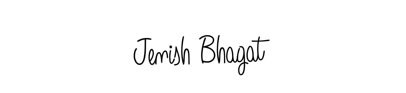 The best way (Angelique-Rose-font-FFP) to make a short signature is to pick only two or three words in your name. The name Jenish Bhagat include a total of six letters. For converting this name. Jenish Bhagat signature style 5 images and pictures png