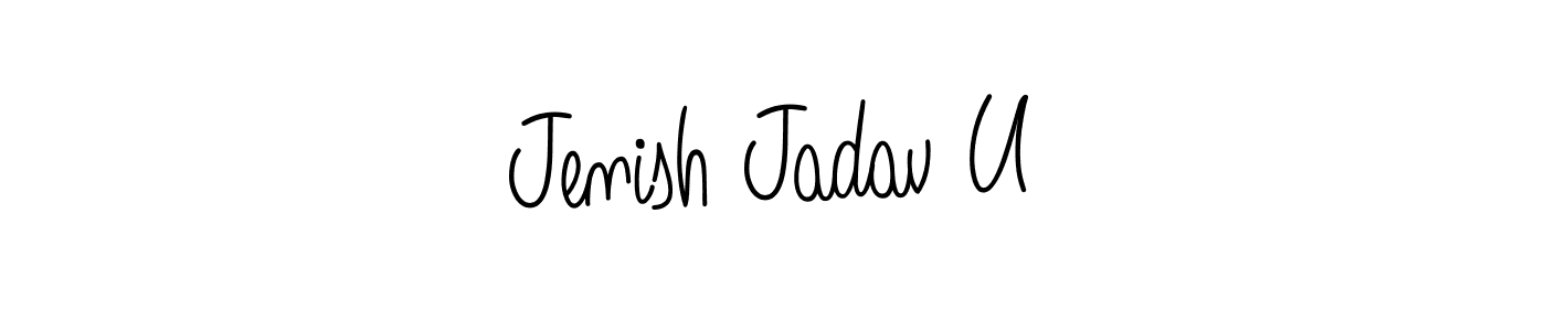 Also You can easily find your signature by using the search form. We will create Jenish Jadav U name handwritten signature images for you free of cost using Angelique-Rose-font-FFP sign style. Jenish Jadav U signature style 5 images and pictures png