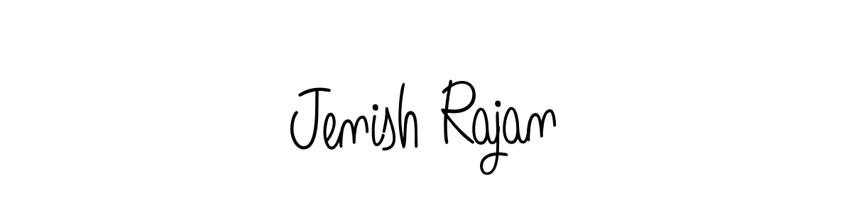 Use a signature maker to create a handwritten signature online. With this signature software, you can design (Angelique-Rose-font-FFP) your own signature for name Jenish Rajan. Jenish Rajan signature style 5 images and pictures png