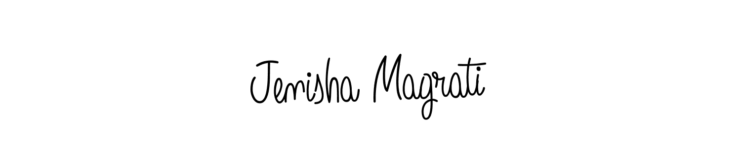 Jenisha Magrati stylish signature style. Best Handwritten Sign (Angelique-Rose-font-FFP) for my name. Handwritten Signature Collection Ideas for my name Jenisha Magrati. Jenisha Magrati signature style 5 images and pictures png