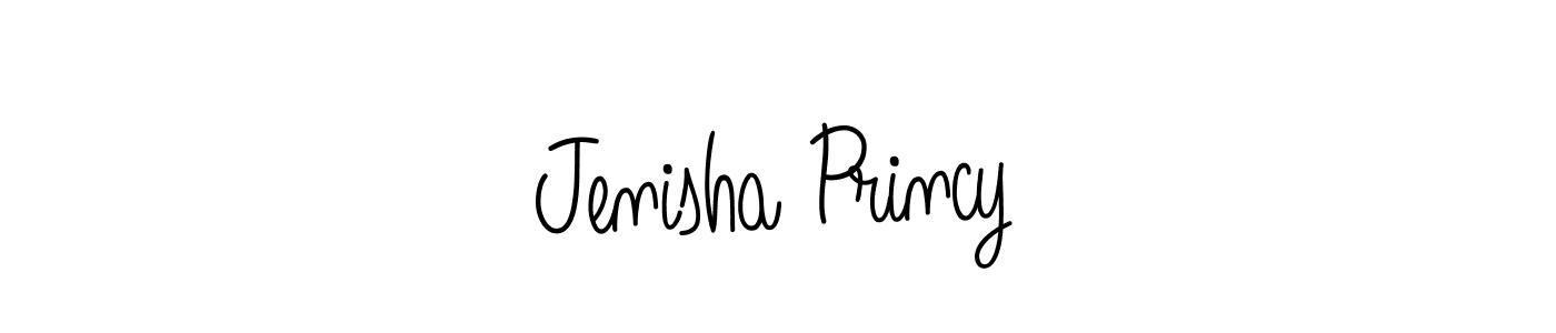 How to make Jenisha Princy name signature. Use Angelique-Rose-font-FFP style for creating short signs online. This is the latest handwritten sign. Jenisha Princy signature style 5 images and pictures png