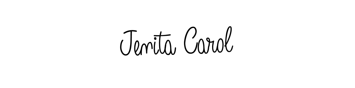 Use a signature maker to create a handwritten signature online. With this signature software, you can design (Angelique-Rose-font-FFP) your own signature for name Jenita Carol. Jenita Carol signature style 5 images and pictures png